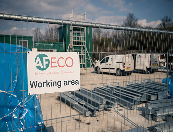 afeco site behind scaffolding